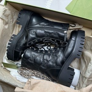 Gucci Quilted Combat Boots